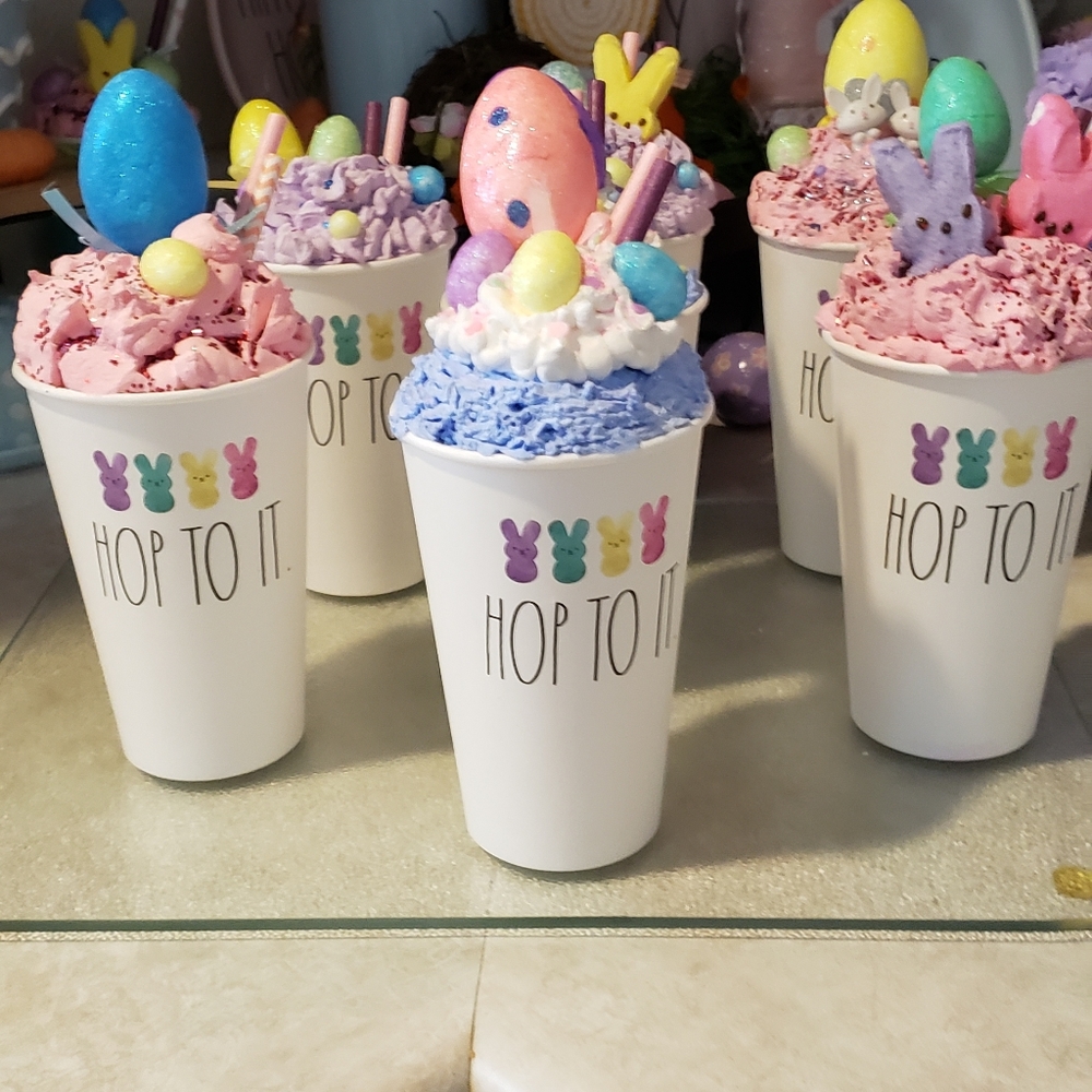 Rae Dunn Handmade whipped faux Easter lattes 1 for $15 or 2 for $ 20.